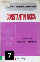 Constantin Noica: (comentat de Mircea Handoca)
