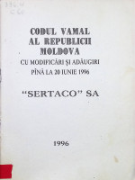 Codul vamal al Republicii Moldova cu modificărişi adăugiri pînă la 20 iunie 1996