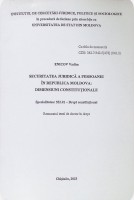 Securitatea juridică a persoanei în Republica Moldova: dimensiuni constituționale