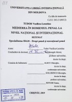 Medierea în domeniul penal la nivel național și internațional