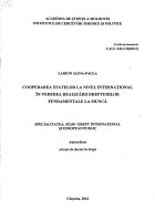 Cooperarea statelor la nivel internațional în vederea realizării drepturilor fundamentale la muncă : Autoreferat al tezei de doctor în drept