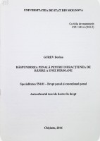 Răspunderea penală pentru infracțiunea de răpire a unei persoane