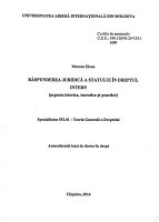 Răspunderea juridică a statului în dreptul intern (aspecte istorice, teoretice și practice)