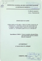 Individualizarea pregătirii fizice și tehnice a forbaliștilor seniori în cadrul perioadei pregătitoare de iarnă a antrenamentului sportiv