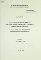 Caracteristica constituțională a parlamentarismului din Republica Moldova: studiu juridico-comparativ