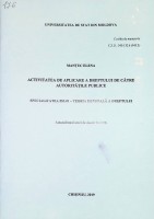 Activitatea de aplicare a dreptului de către autoritățile publice