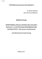 Răspunderea penală pentru practicarea  ilegală a activităților de întreprinzător