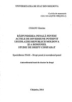 Răspunderea penală pentru actele de diversiune potrivit legislației Republicii Moldova și a României. Studiu de drept comparat