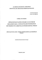 Operațiunile pacificatoare ca factor de reglementare a conflictelor etnopolitice din perspectiva dreptului internațional public