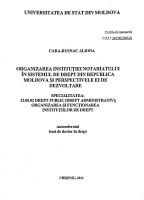 Organizarea instituției notariatului în sistemul de drept din Republica Moldova și perspectivele ei de dezvoltare