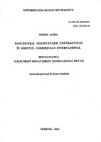 Sancțiunile neexecutării contractului în dreptul comerțului internațional