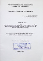 Comunicarea strategică în domeniul securității și apărării naționale: necesități și perspective pentru Republica Moldova
