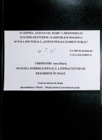 Analiza juridico-penală a infracțiunii de dezordini în masă