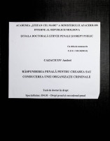 Răspunderea penală pentru crearea sau conducerea unei organizații criminale