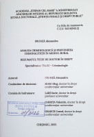 Analiza criminologică și prevenirea criminalității în mediul rural