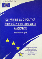 Recomandarea Nr. R(92)6 cu privire la o politică coerentă pentru persoanele handicapate